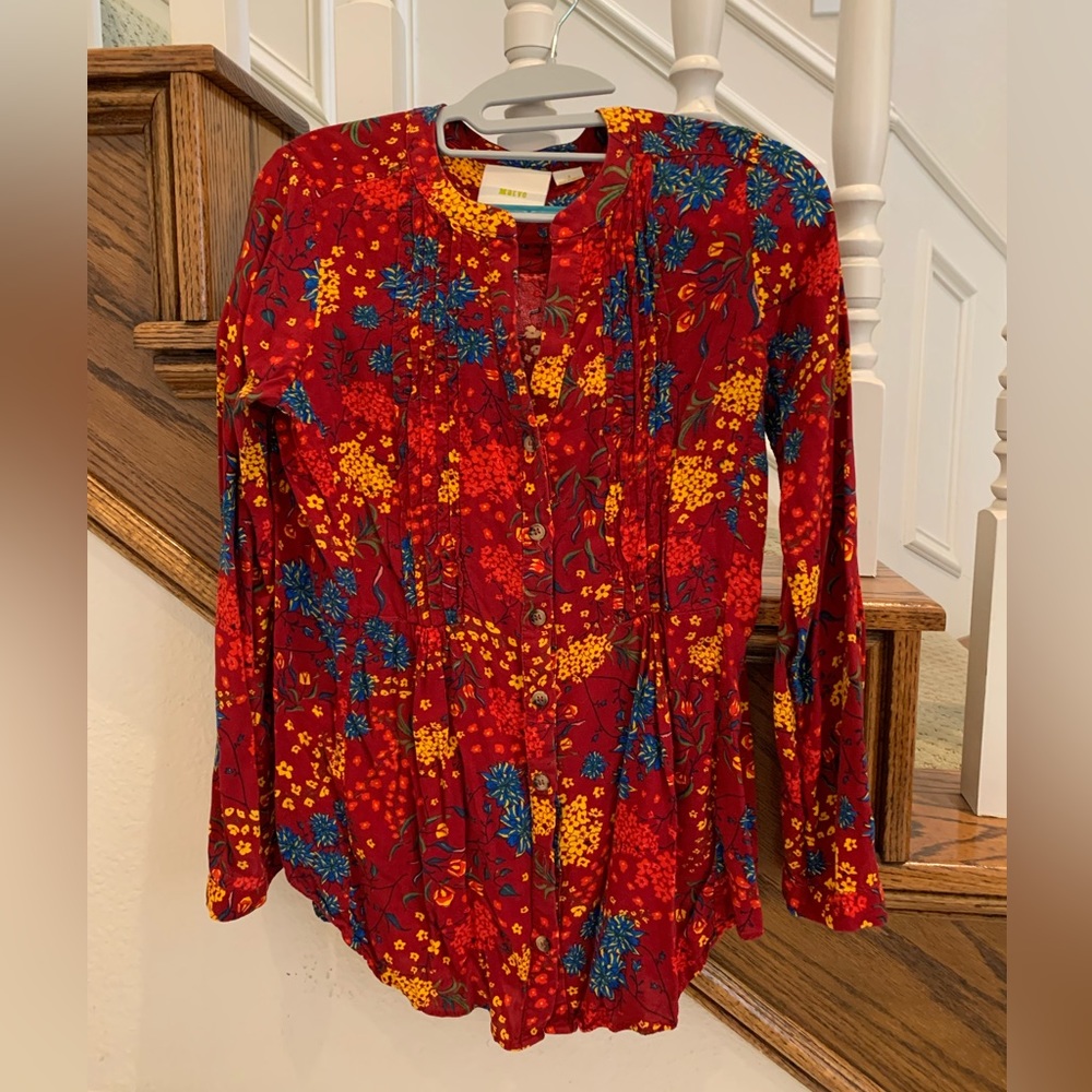 Colorful Anthropologie Maeve Patterned Top